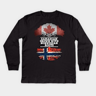 Canadian Grown With Norwegian Roots - Gift for Norwegian With Roots From Norway Kids Long Sleeve T-Shirt
